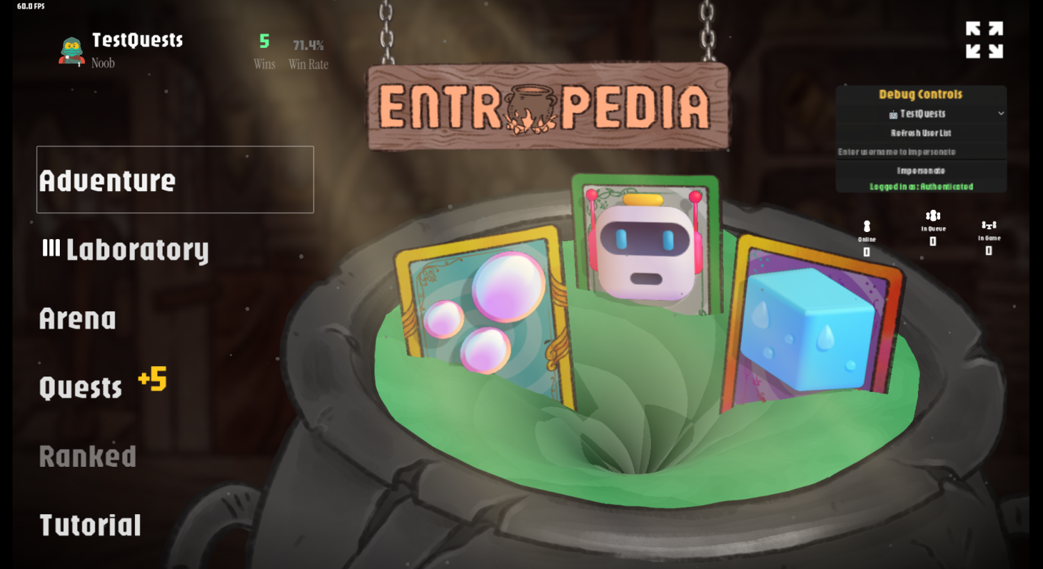 Entropedia main menu